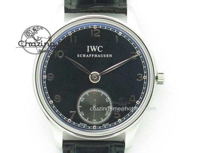 MIROTIME 0424 Effortless Portuguese IW544404 SS White Dial On Black Leather Strap A 7257